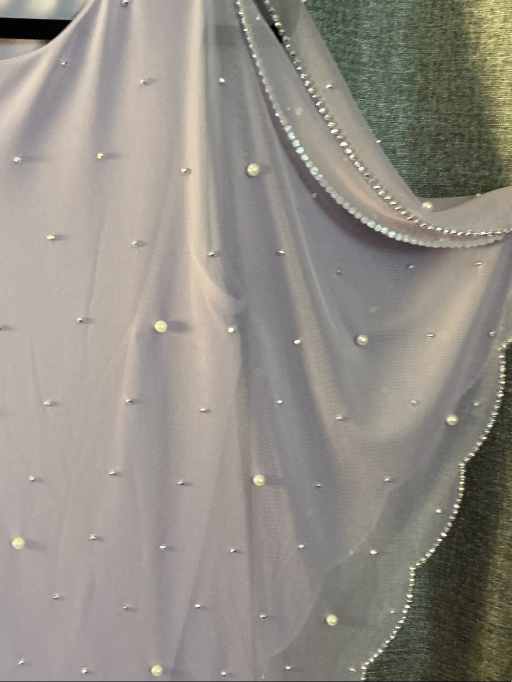 MSK Lavender Pearl-Embellished Cape Sleeve Blouse - Picture 2 of 4